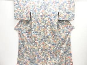 草花模様小紋着物